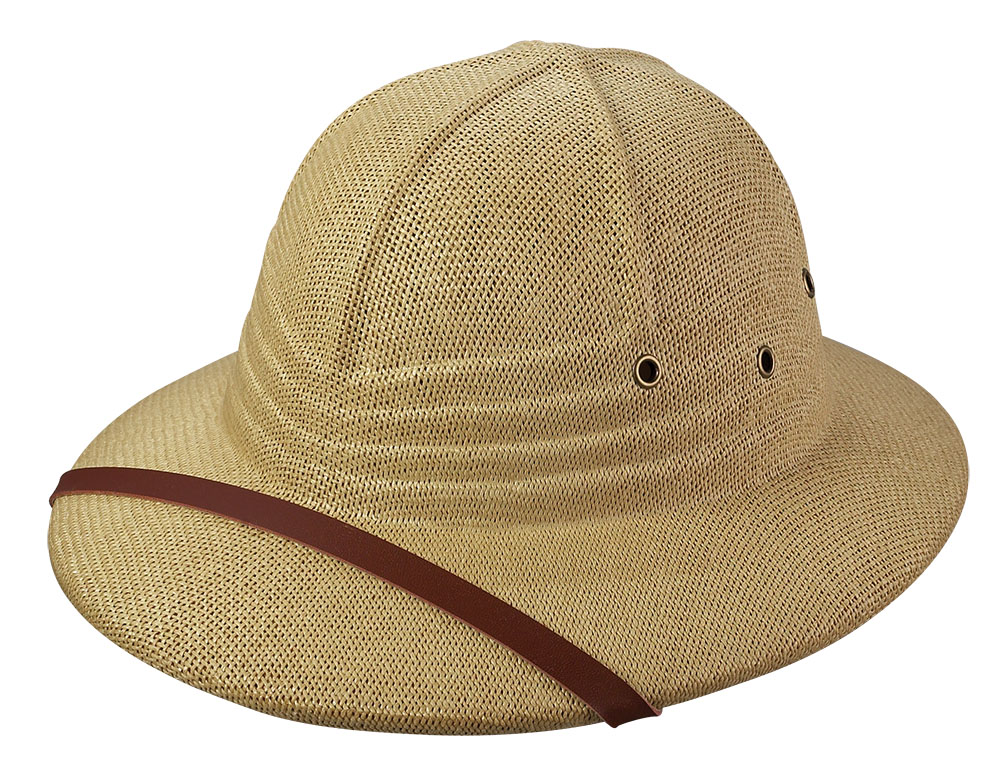 Khaki Straw Pith Helmet - Summer Straw Hats